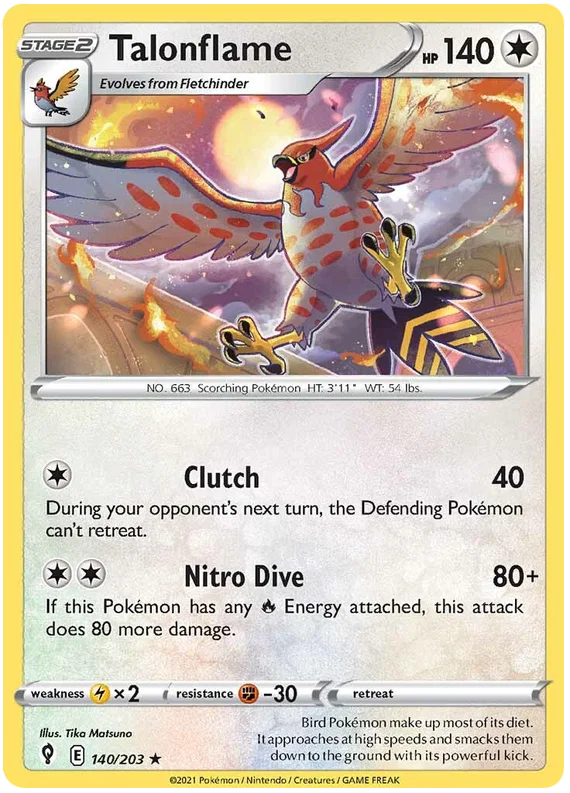 Talonflame 140/203 - Pokemon TCG Evolving Skies card