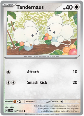 Tandemaus 167 Paldea Evolved Single Pokemon Card