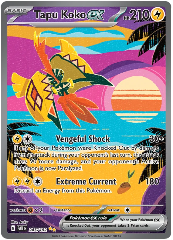 Tapu Koko ex Special Illustration Rare Paradox Rift Single Pokemon Card 247/182