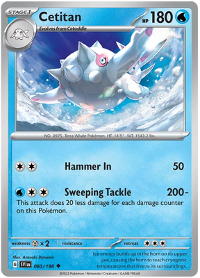 Cetitan Scarlet & Violet Base Set Pokemon Card Single