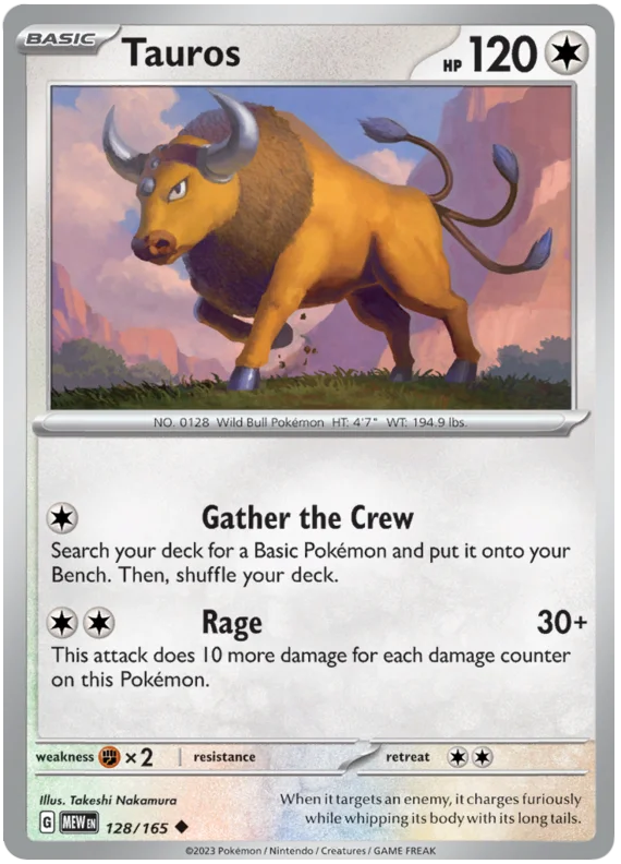 Tauros 151 Single Pokemon Card