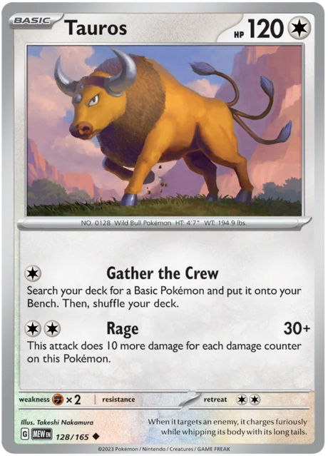 Tauros 151 Single Pokemon Card
