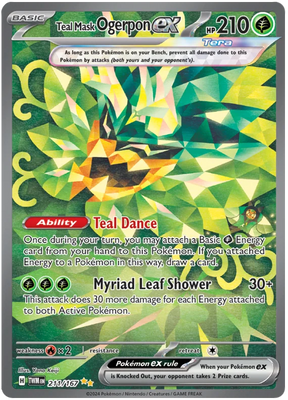 Teal Mask Ogerpon ex (Special Illustration Rare) Twilight Masquerade Pokemon Single 211/167