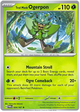 Teal Mask Ogerpon Twilight Masquerade Pokemon Single 024/167
