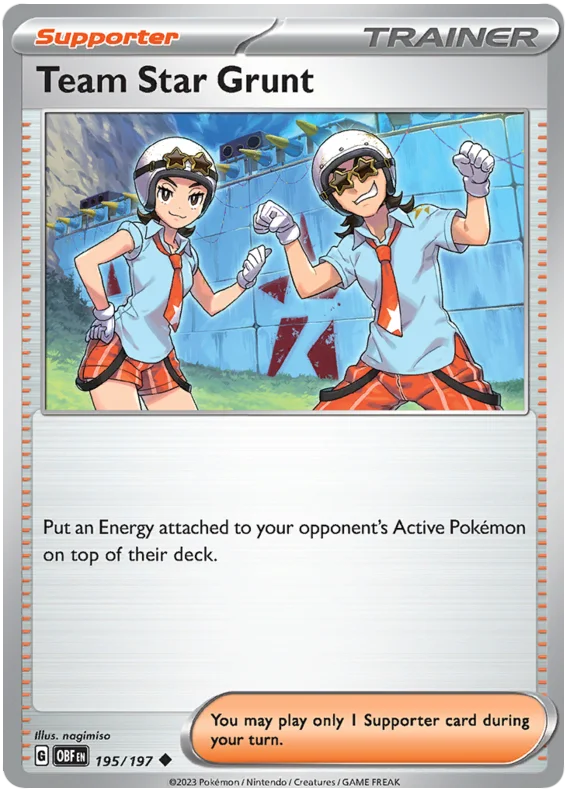 Team Star Grunt Obsidian Flames Single Pokemon Card