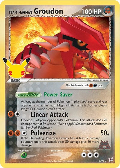 Team Magma's Groudon Celebrations Classic Collection Pokemon Card Single 9/95