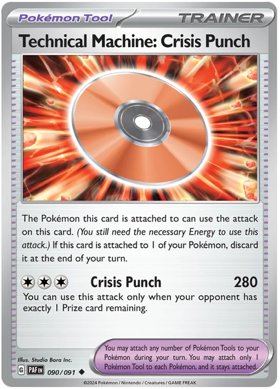 Technical Machine: Crisis Punch Paldean Fates Pokemon Card Single 090/091