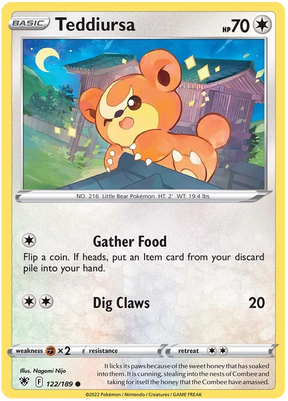 Teddiursa Astral Radiance Pokemon Card Singles 122/189