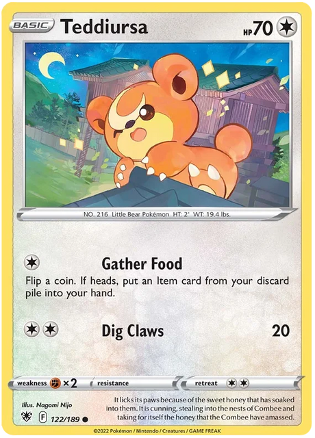 Teddiursa Astral Radiance Pokemon Card Singles 122/189