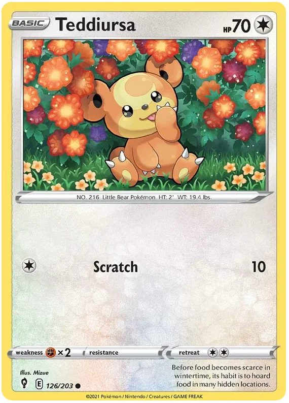 Teddiursa 126/203 - Pokemon TCG Evolving Skies card