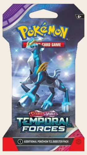 Temporal Forces Booster Pack – sealed Pokémon TCG with Iron Crown artwork