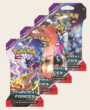Temporal Forces Sleeved Booster Packs – full set of all 4 sealed Pokémon TCG artworks (SV6)