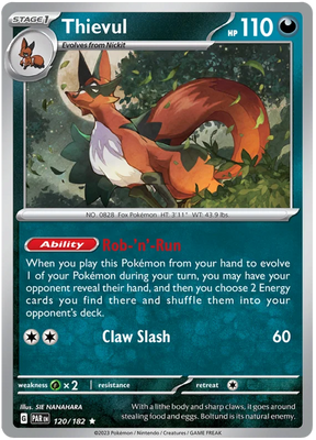 Thievul Paradox Rift Single Pokemon Card 120/182