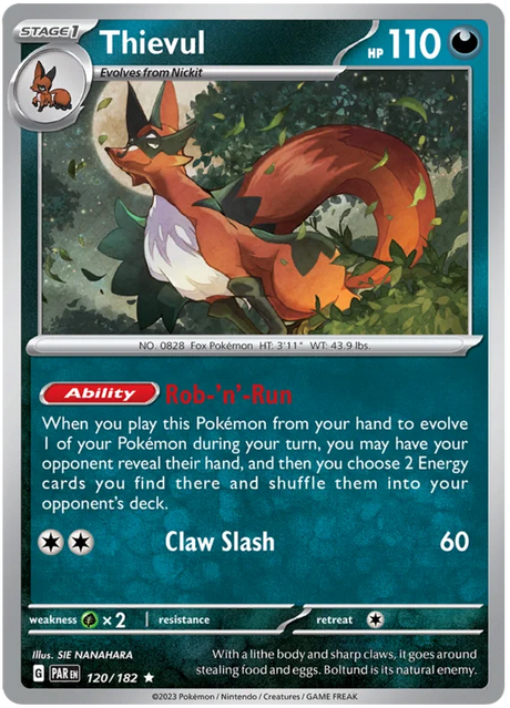 Thievul Paradox Rift Single Pokemon Card 120/182