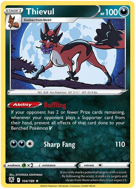 Thievul Astral Radiance Pokemon Card Singles 104/189