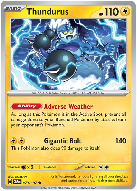 Thundurus Obsidian Flames Single Pokemon Card