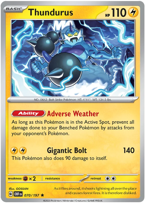 Thundurus Obsidian Flames Single Pokemon Card