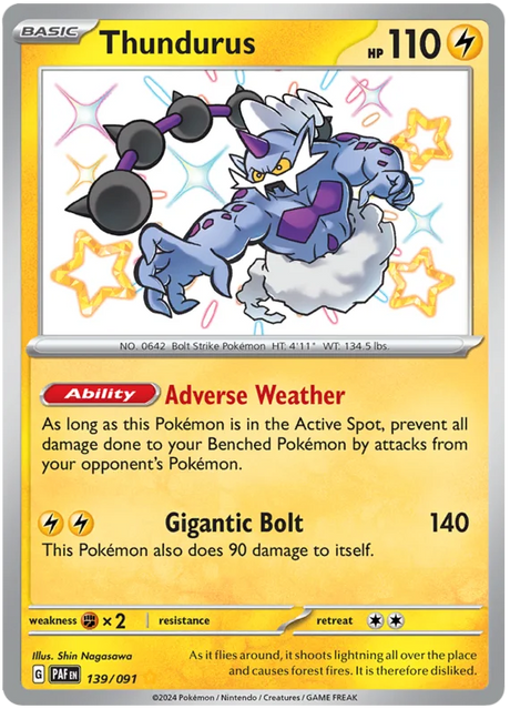 Thundurus Paldean Fates Pokemon Card Single 139/091