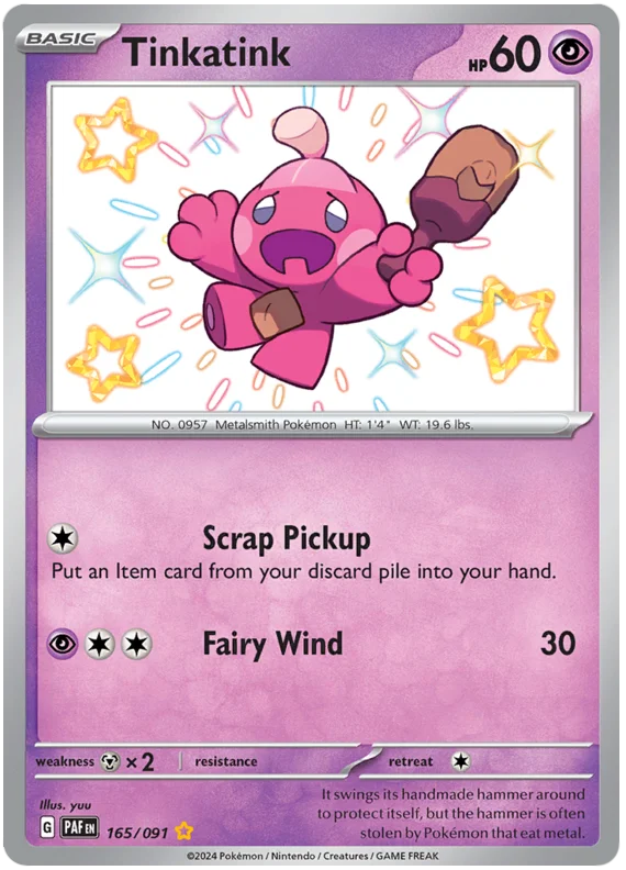 Tinkatink Paldean Fates Pokemon Card Single 165/091