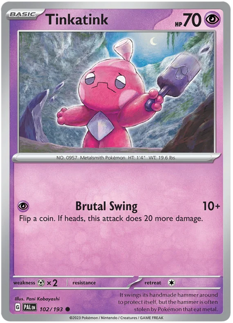 Tinkatink 102 Paldea Evolved Single Pokemon Card