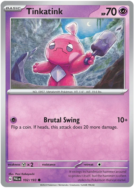 Tinkatink 102 Paldea Evolved Single Pokemon Card