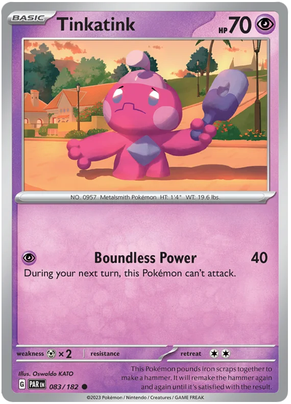 Tinkatink 083 Paradox Rift Single Pokemon Card 083/182