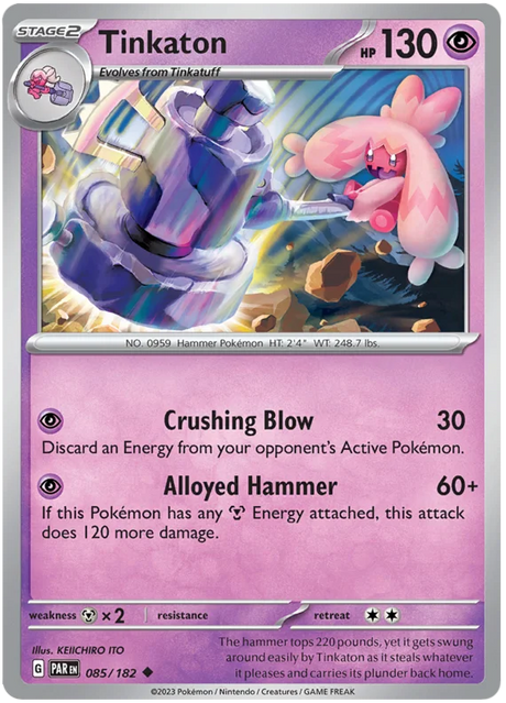 Tinkaton Paradox Rift Single Pokemon Card 085/182