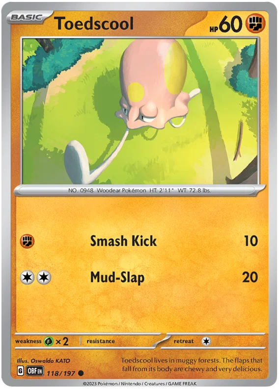 Toedscool Obsidian Flames Single Pokemon Card