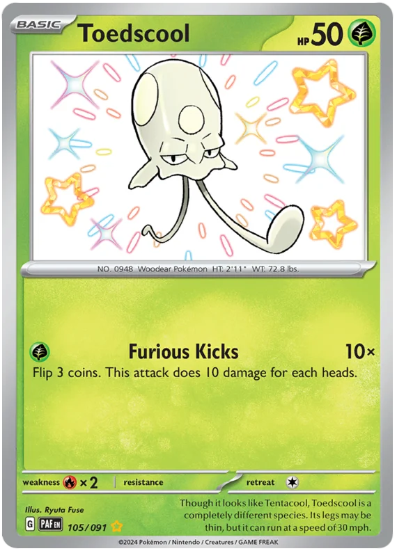 Toedscool Paldean Fates Pokemon Card Single 105/091
