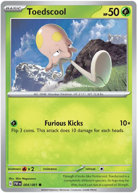 Toedscool Paldean Fates Pokemon Card Single 004/091