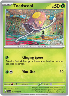 Toedscool 015 Paradox Rift Single Pokemon Card 015/182