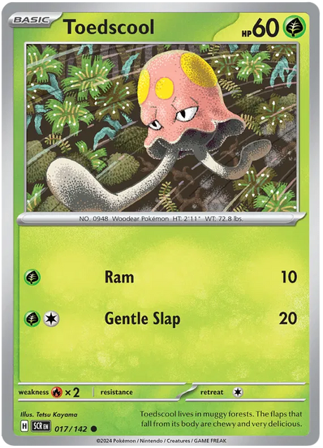 Toedscool Stellar Crown Pokemon Single Card 017/142