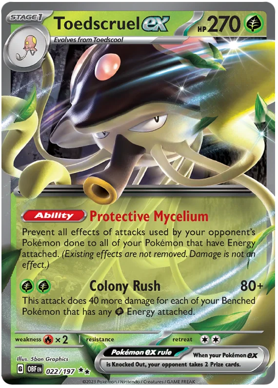 Toedscruel ex Obsidian Flames Single Pokemon Card