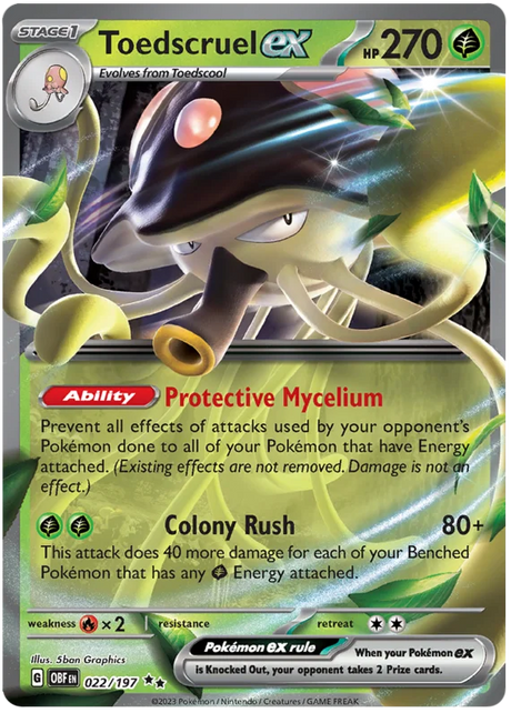 Toedscruel ex Obsidian Flames Single Pokemon Card