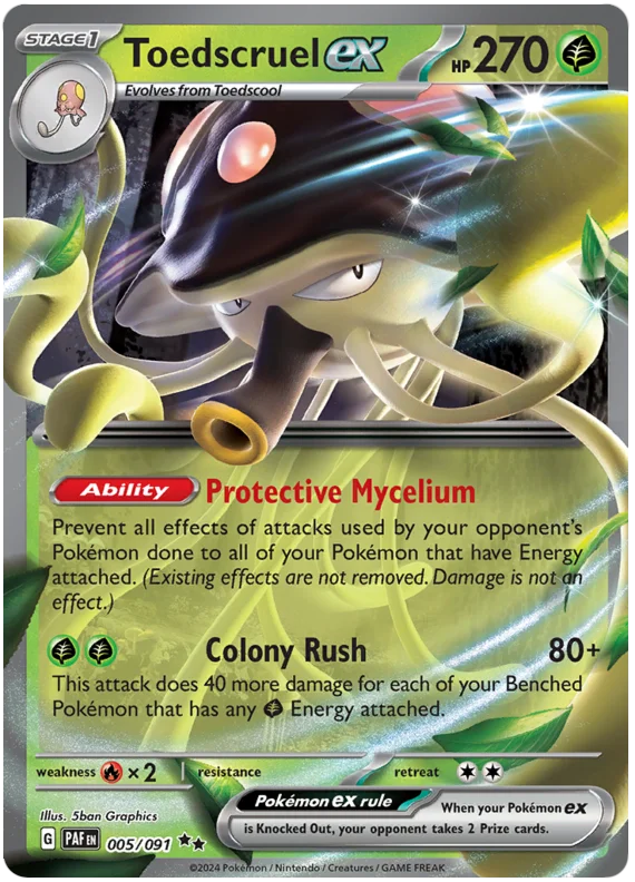 Toedscruel ex Paldean Fates Pokemon Card Single 005/091