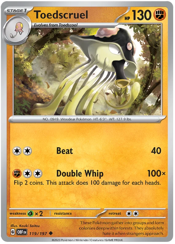 Toedscruel Obsidian Flames Single Pokemon Card