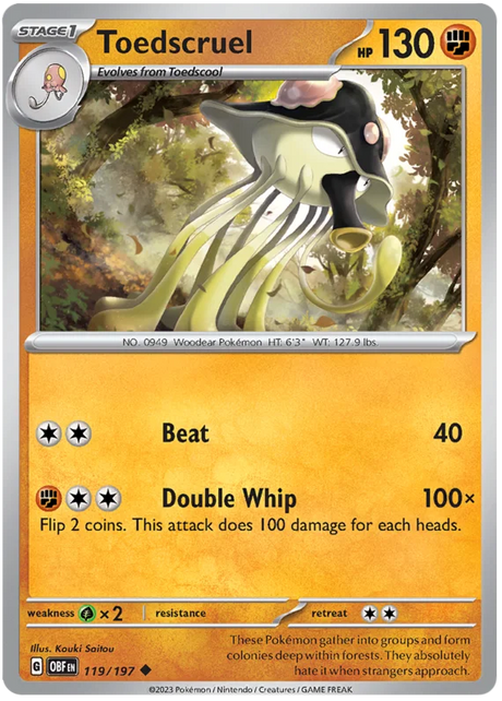 Toedscruel Obsidian Flames Single Pokemon Card