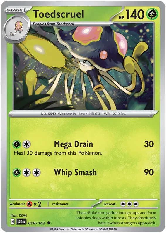 Toedscruel Stellar Crown Pokemon Single Card 018/142