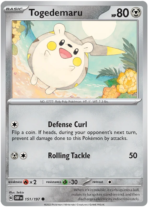 Togedemaru Obsidian Flames Single Pokemon Card