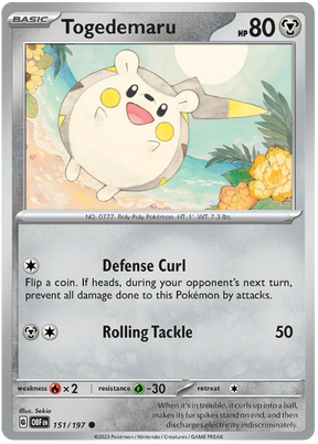 Togedemaru Obsidian Flames Single Pokemon Card