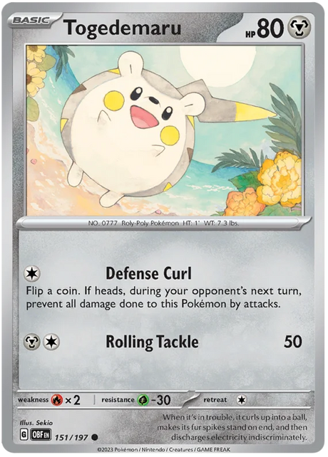 Togedemaru Obsidian Flames Single Pokemon Card