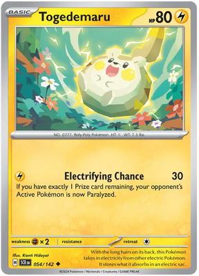 Togedemaru Stellar Crown Pokemon Single Card 054/142