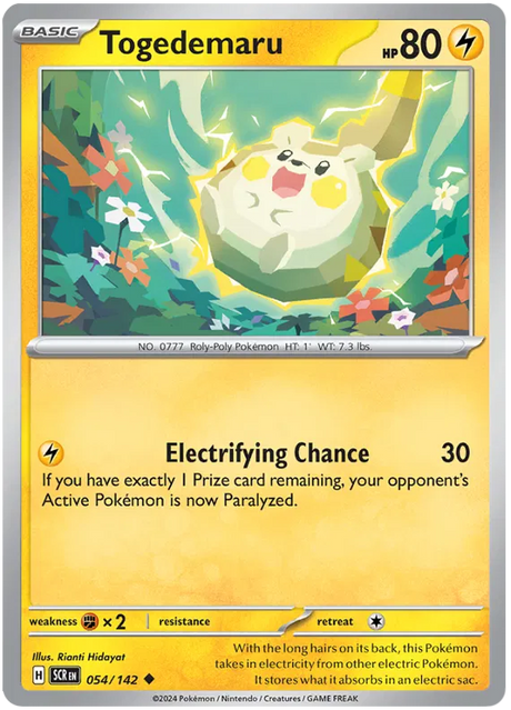 Togedemaru Stellar Crown Pokemon Single Card 054/142
