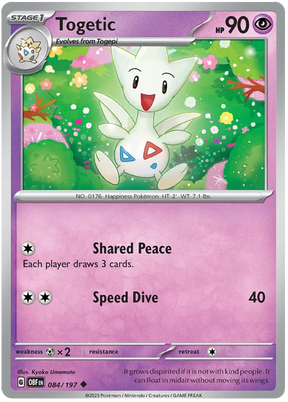 Togetic Obsidian Flames Single Pokemon Card
