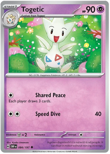 Togetic Obsidian Flames Single Pokemon Card