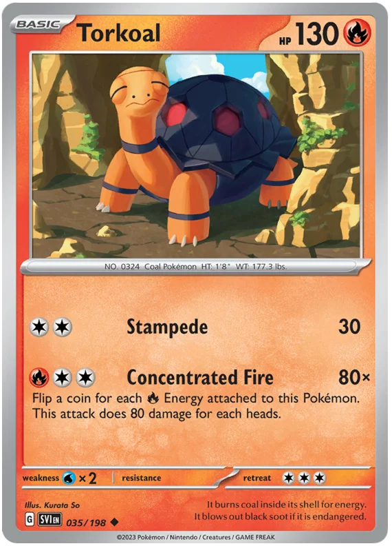 Torkoal Scarlet & Violet Base Set Pokemon Card Single