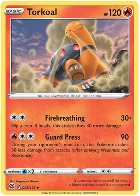 Torkoal Brilliant Stars Pokemon Card Singles 023/172