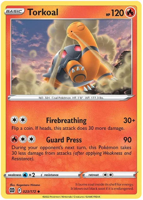 Torkoal Brilliant Stars Pokemon Card Singles 023/172