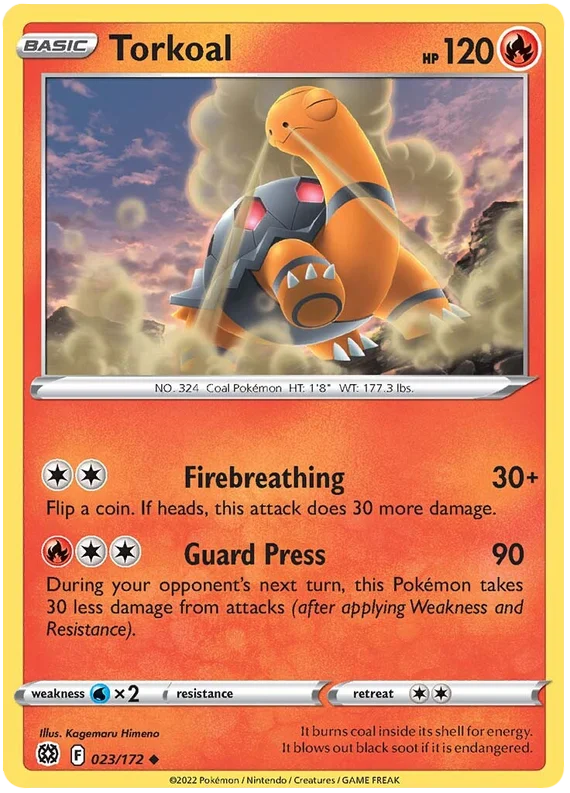 Torkoal Brilliant Stars Pokemon Card Singles 023/172