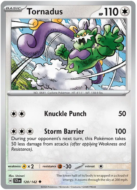 Tornadus Stellar Crown Pokemon Single Card 120/142
